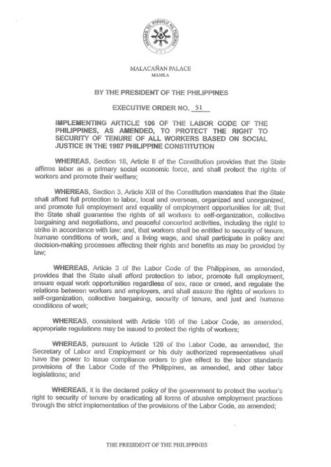 Executive Order No. 60, s. 1963 .